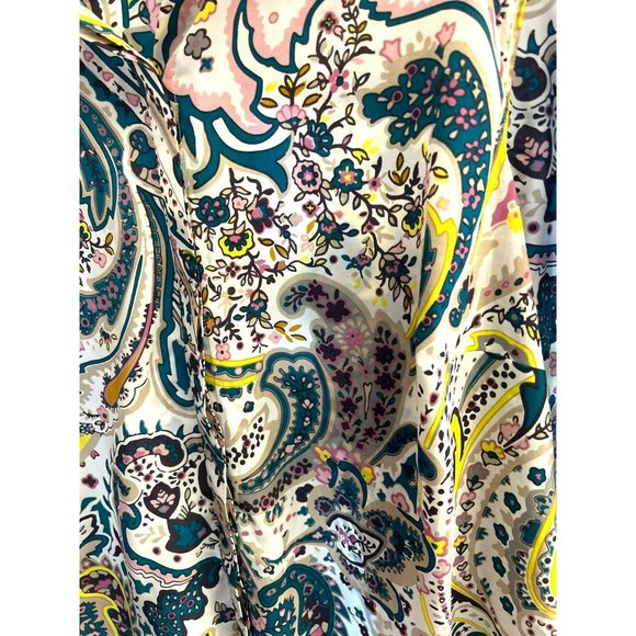 Talbots Women's Plus Sz Paisley Print Button Down Up 2XP Long Adjustable Sleeve - Picture 4 of 5